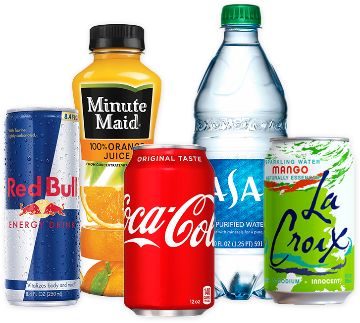 Pop vending selection offered by Breaktime Beverage